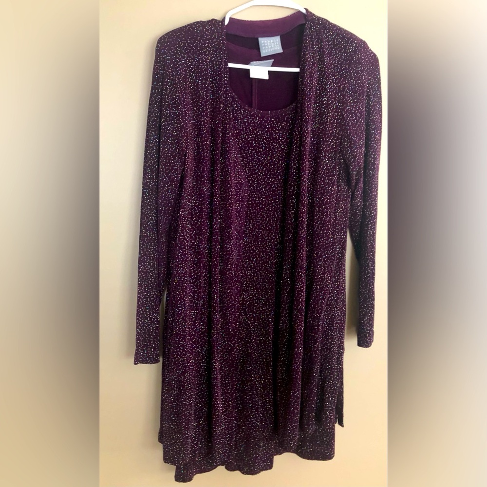 Vintage RABBIT RABBIT RABBIT (Roller Rabbit) Purple Glitter Dress & Jacket 10P